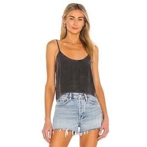NEW Chaser Heirloom Cami Black Cloud Acid Wash Cotton Blend Relaxed Fit Tank Top